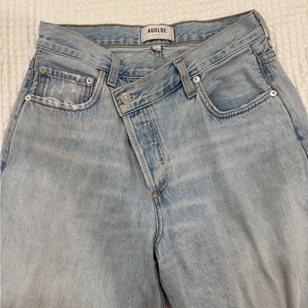 AGOLDE criss cross straight leg jeans